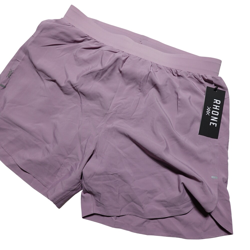 Rhone Extra Mile Shorts Mens Medium Purple Lined Running 5 Inseam Zip Pocket NWT